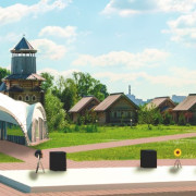 Площадка с шатром на природе для мероприятий на Юге Подмосковья