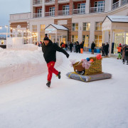 проведение тимбилдинга зимой мега сани